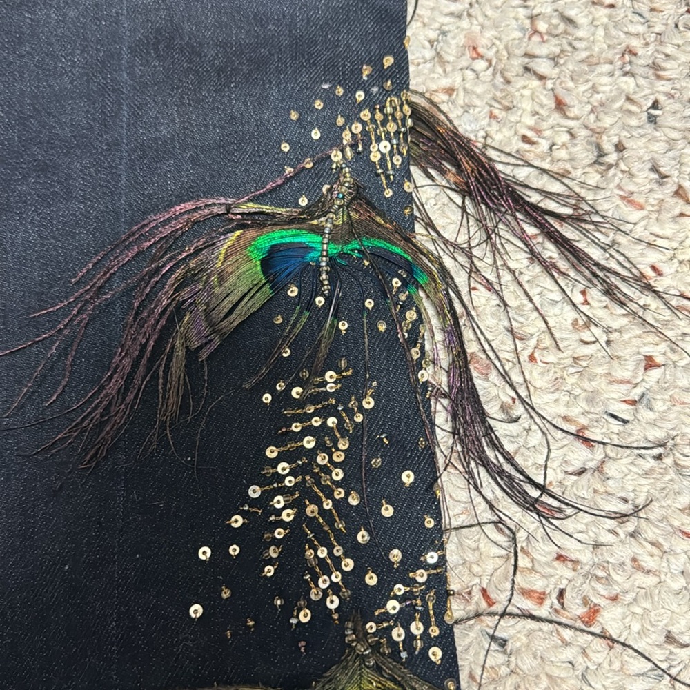 RALPH LAUREN Black Label Peacock Feather Blue Jeans Size 29 NWOT - Picture 9 of 10
